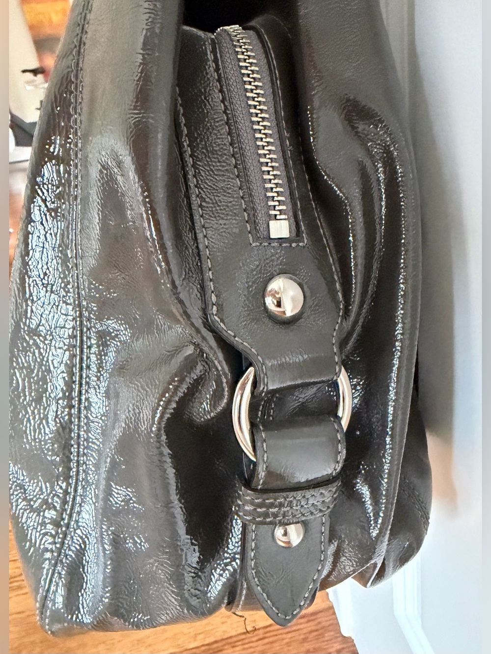 Coach Glossy Maggie Patent Leather Shoulder Hobo - Picture 4 of 11